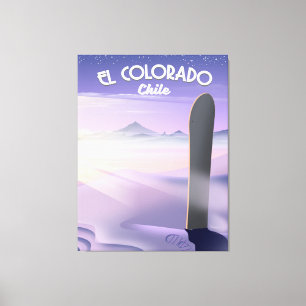El Colorado Chile Snowboarden Reiseplakat Leinwanddruck