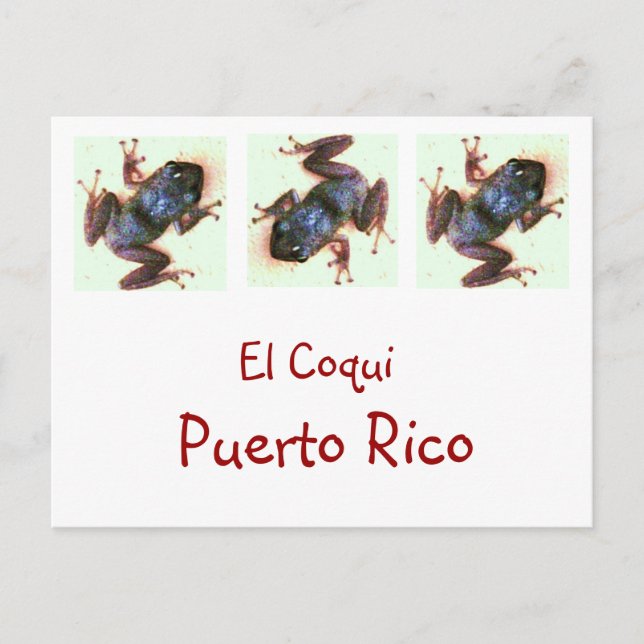 El Coqui Puerto Rico Post Card Postkarte (Vorderseite)