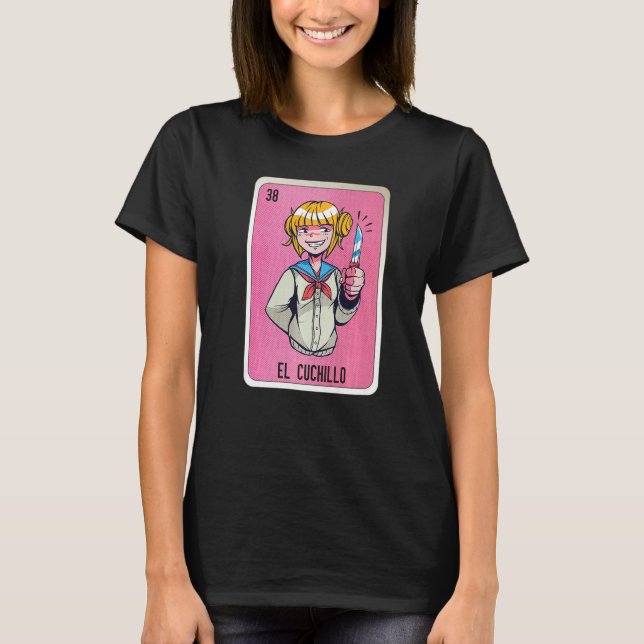 El Cuchillo Mexican Slang Lottery Bingo Cards   T-Shirt (Vorderseite)