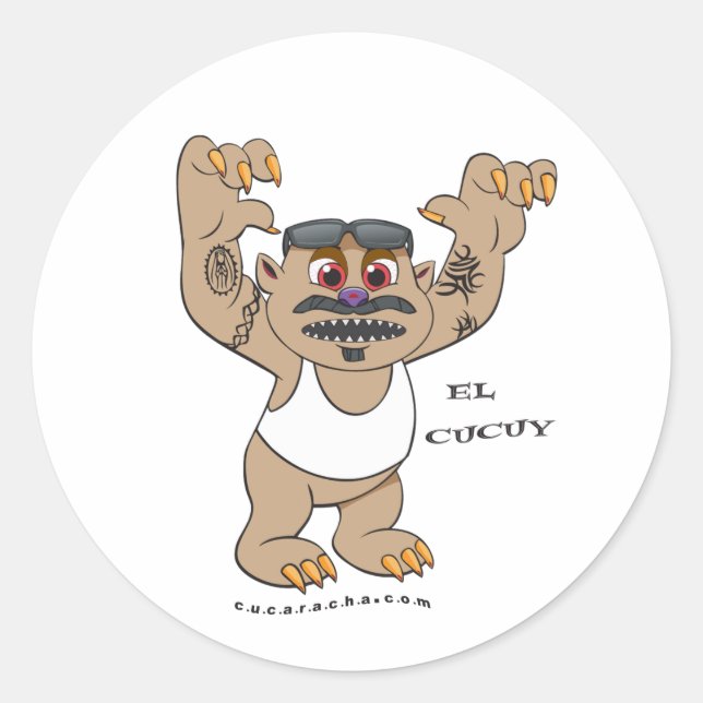 El Cucuy Runder Aufkleber (Vorderseite)