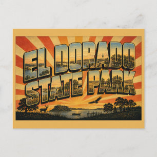 El Dorado State Park Kansas Flint Hills Lake Kunst Postkarte
