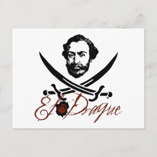 El Draque Pirate Insignia Postkarte