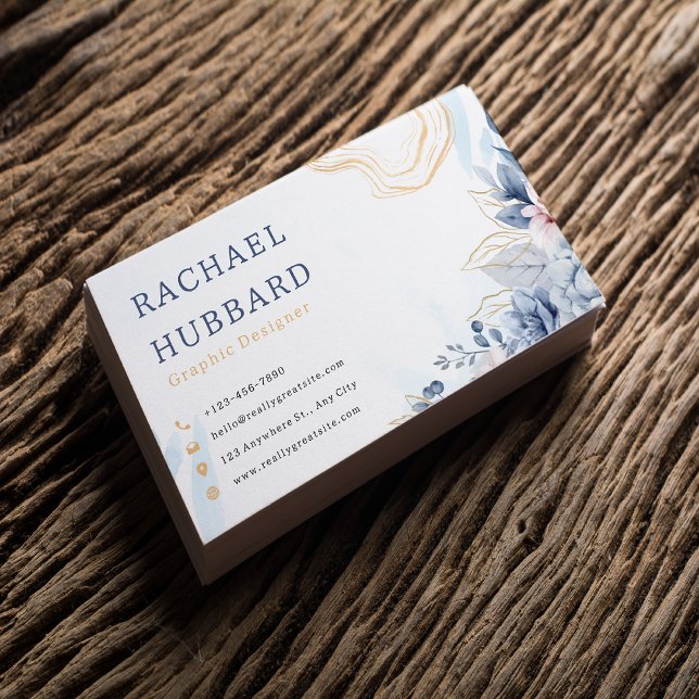 el Einfache Minimalistische florale Berufliche Visitenkarte (Von Creator hochgeladen)