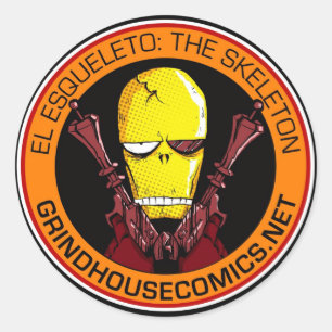 EL ESQUELETO: DER SKELETON-Sticker (rund) Runder Aufkleber