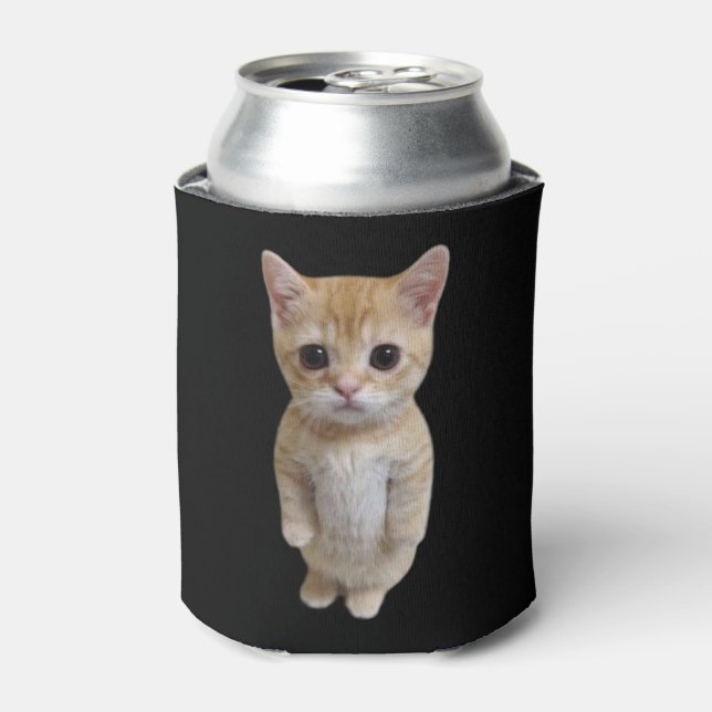 El Gato Cat Meme Doppelseitenschwarz Dosenkühler (Kanne Vorderseite)