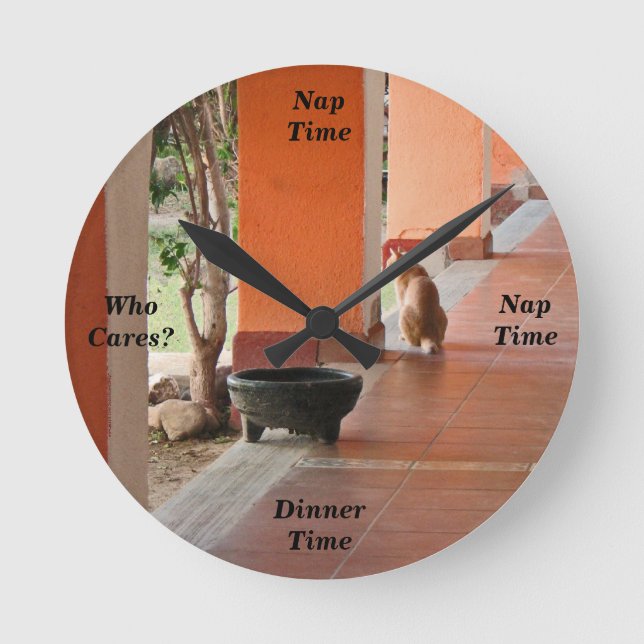 El Gato Clock Kleine Runde Wanduhr (Vorderseite)