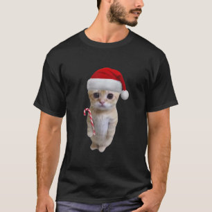 El Gato Meme-Katze mit Weihnachtsmannmütze und Zuc T-Shirt