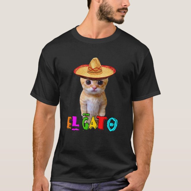 El Gato Meme Mexican Cat Latino Munchkin Kitty Cin T-Shirt (Vorderseite)