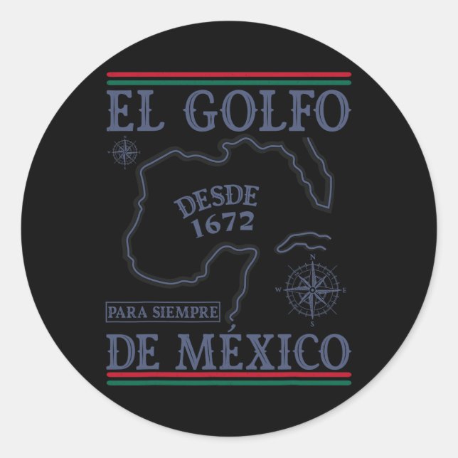 El Golfo De México Runder Aufkleber (Vorderseite)