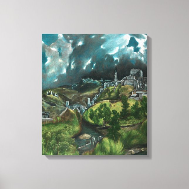 El Greco Aussicht auf Toledo Leinwanddruck (Vorderseite)