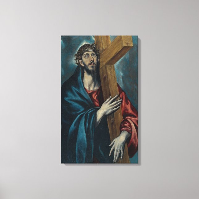 El Greco - Christus, der das Kreuz führt Leinwanddruck (Vorderseite)