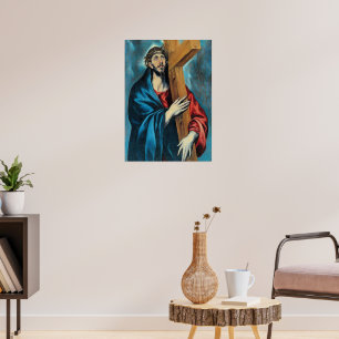 El Greco - Das Werk zeigt Jesus Christus tragend Poster