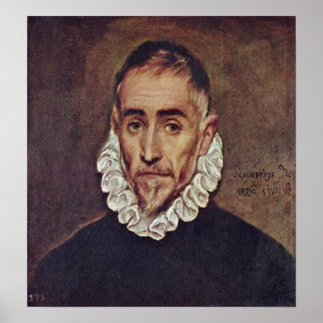 El Greco - Portrait eines Herrn Poster (Vorne)