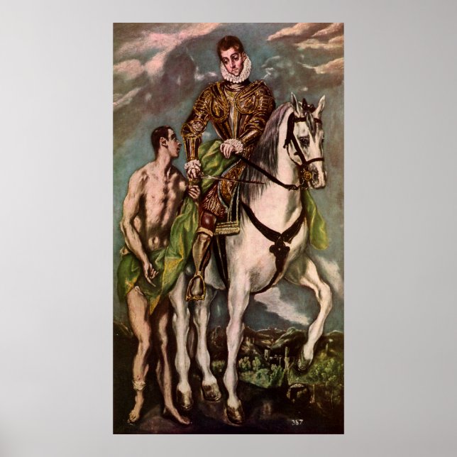 El Greco's Saint Martin und der Beggar, ca. 1600 Poster (Vorne)
