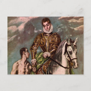 El Greco's Saint Martin und der Beggar, ca. 1600 Postkarte