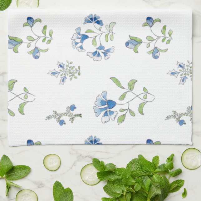 El jardín en azules geschirrtuch (Gefaltet)