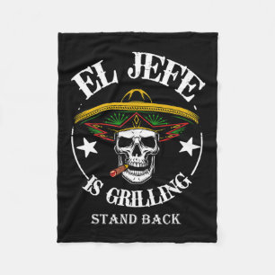 El Jefe Byrbecue Stand Byck Funny Mexico Vater Pla Fleecedecke