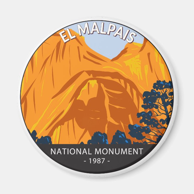 El Malpais National Monument New Mexico Vintag Magnet (Vorne)