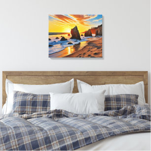 El Matador Beach in Malibu Landschaft Sonnenunterg Leinwanddruck