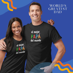 El mejor Papá del mundo! Fun Whimsy Letters T-Shirt