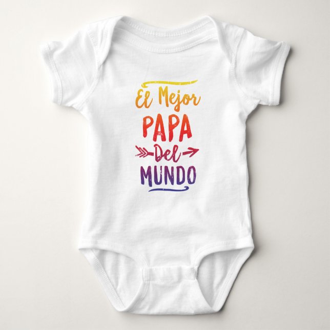 El Mejor Papa Del Mundo Vater Vathers Day Baby Strampler (Vorderseite)