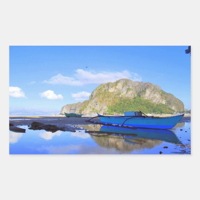 El Nido in Palawan Rechteckiger Aufkleber (Vorderseite)