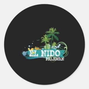 El Nido Palawan Philippinen Urlaubs-Souvenir-T-Shi Runder Aufkleber