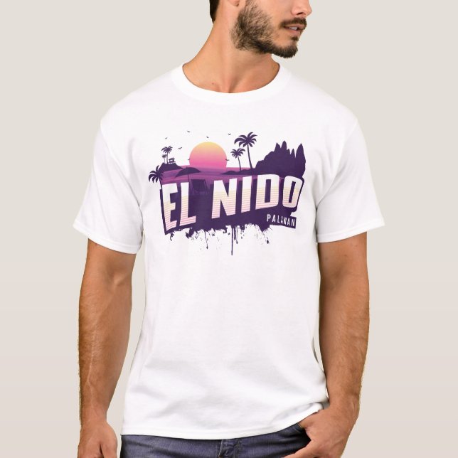 El Nido Palawan - Philippinische Insel Retro Souve T-Shirt (Vorderseite)