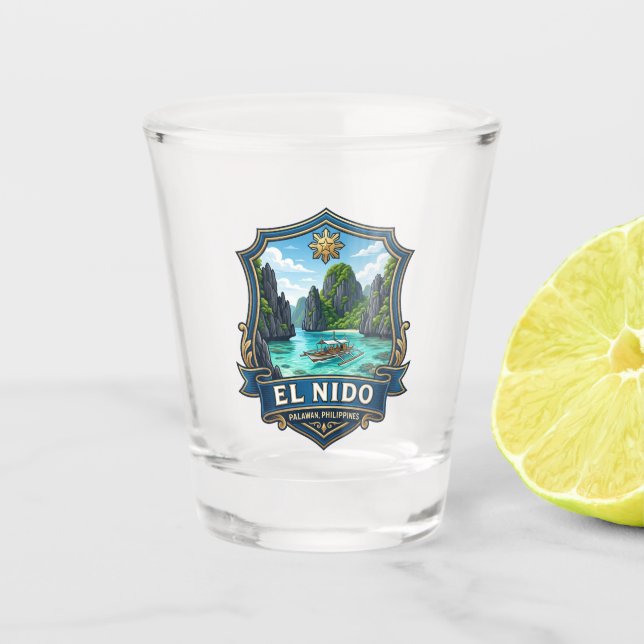 El Nido Philippinen Schnapsglas (Vorderseite)