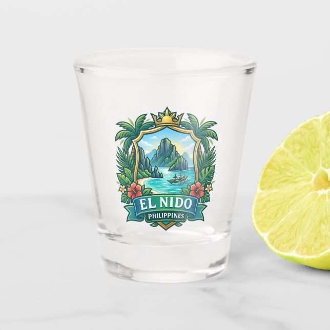 El Nido Philippinen Schnapsglas (Vorderseite)