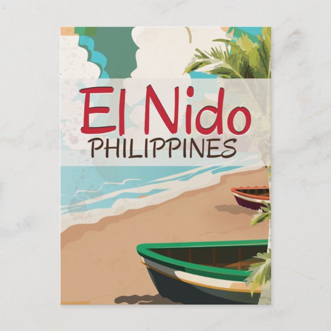 El Nido Philippines Reiseplakat Postkarte (Vorderseite)