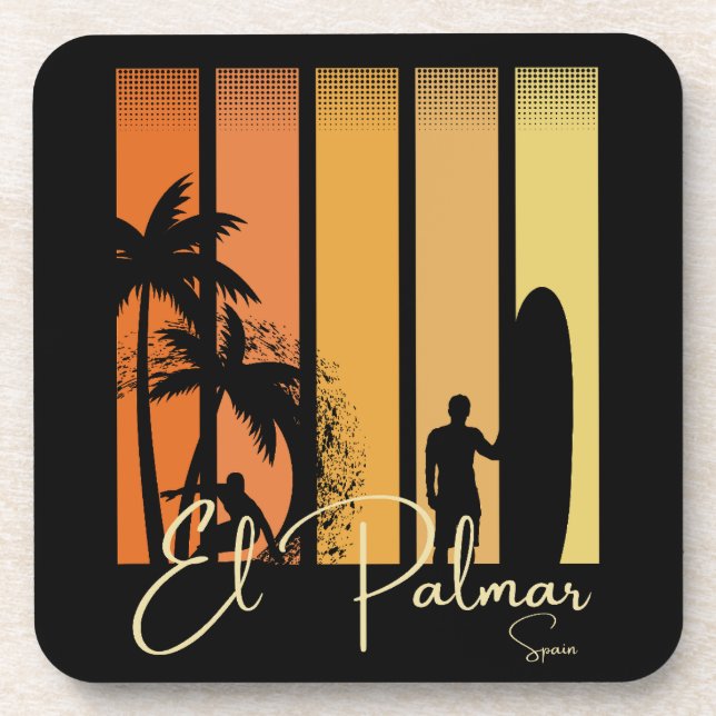El Palmar Spanien Surfstrand Getränkeuntersetzer (Vorderseite)