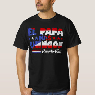 El Papa Mas Chingon Puerto Rico Flag Vatertag T-Shirt