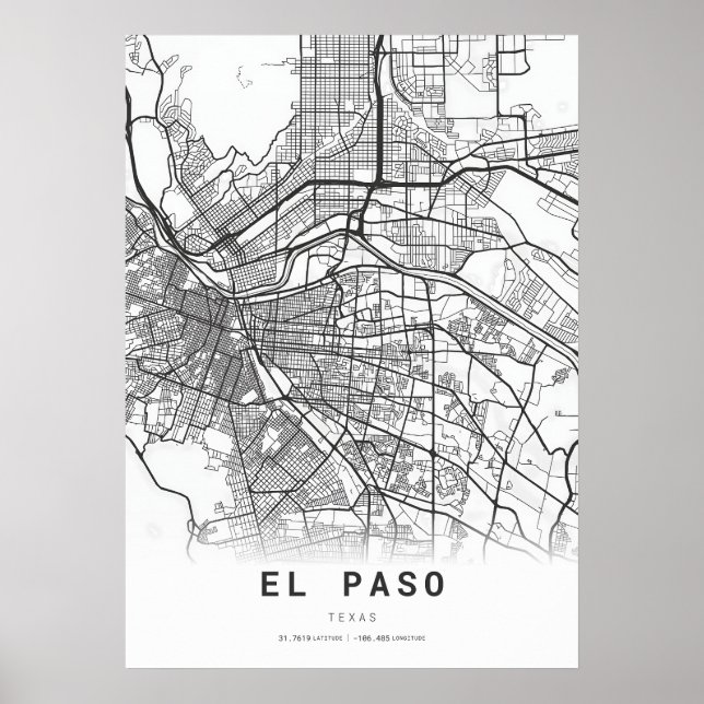 El Paso City Map Poster (Vorne)