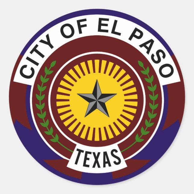 el Paso Fahne vereint Staaten Amerikas Symbol texa Runder Aufkleber (Vorderseite)