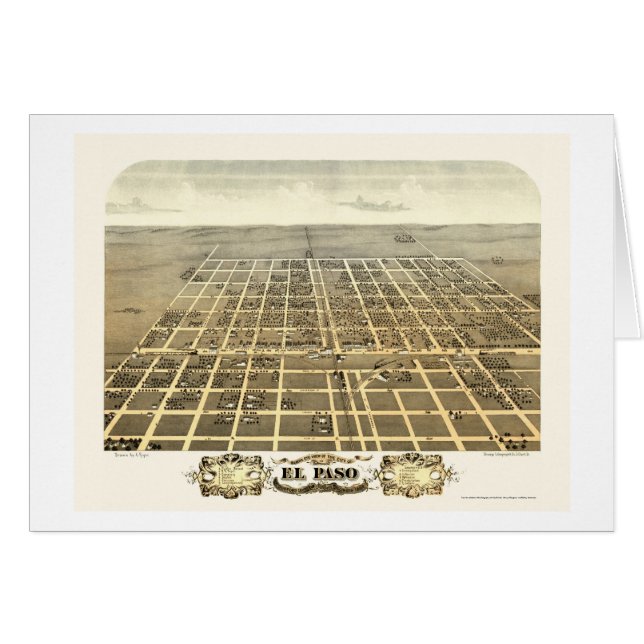 El Paso, IL panoramische Karte - 1869 (Vorderseite (Horizontal))