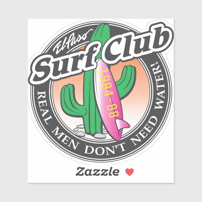 El Paso Surf Club Aufkleber (Blatt)