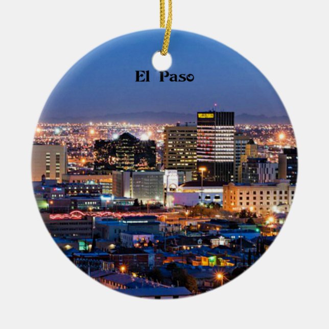 El Paso, Texas at Night  Keramik Ornament (Vorne)