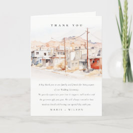 El Paso Texas City Scape Wassercolor Wedding Dankeskarte