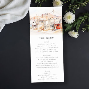 El Paso Texas City Scape Wedding Menü Card Einladung