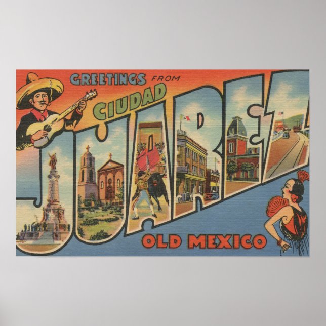 El Paso, Texas - Ciudad Juarez Poster (Vorne)