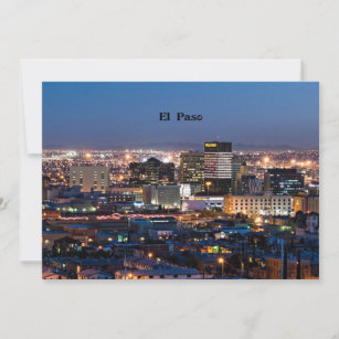 El Paso, Texas in der Nacht Karte