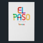 El Paso Texas Mitte Jahrhundert, Pop Art, Künstlicher Leinwanddruck<br><div class="desc">El Paso Texas klassischer Retro-Rückschlag-Stil aus dem 60er 70er und 80er. Helle Primärfarben im abstrakten Kunststil des 20. Jahrhunderts mit einfachen geometrischen Elementen. Vintage Pop Kunst. Einfach fett,  trage deine Heimatstadt laut aus.</div>