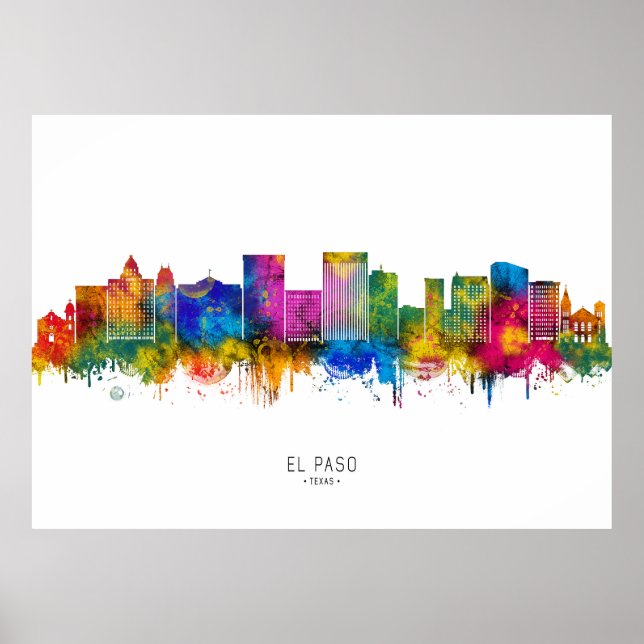 El Paso Texas Skyline Poster (Vorne)