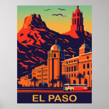 El Paso, Texas, Sonnenuntergang über den Bergen, R