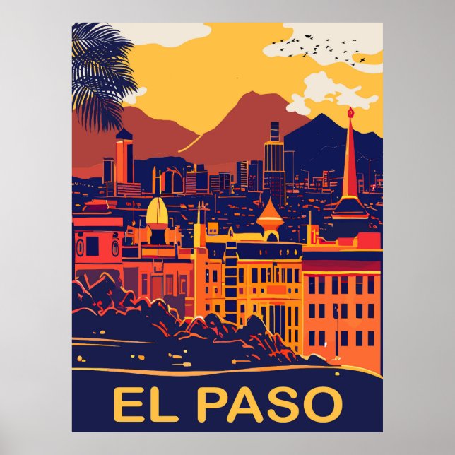 El Paso, Texas, Stadtlandschaft, Reisen Poster (Vorne)