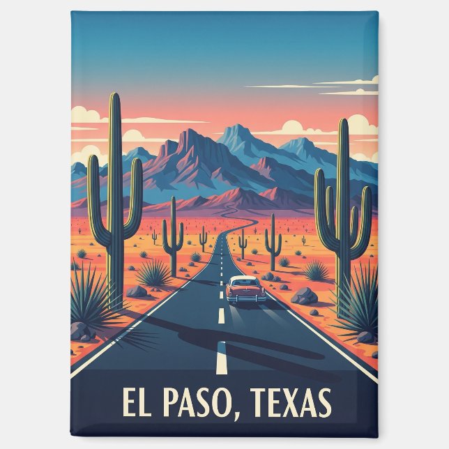 El Paso Texas Travel Magnet (Vorderseite)