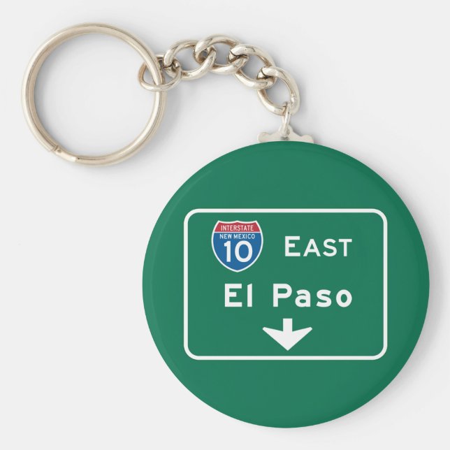 El Paso, TX Road Sign Schlüsselanhänger (Vorne)