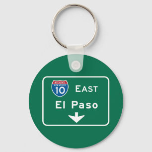 El Paso, TX Verkehrsschild Schlüsselanhänger