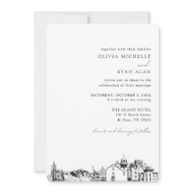 El Paso Wedding Elegante Skyline Einladung